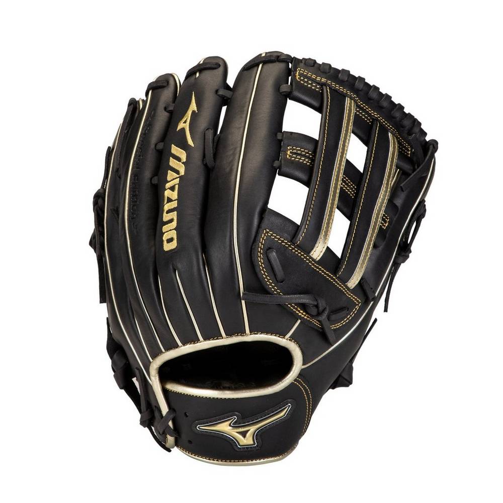 Panske Rukavice Mizuno MVP Prime SE Slowpitch 13" Softball Čierne/Zlate Vypredaj VTYP64390